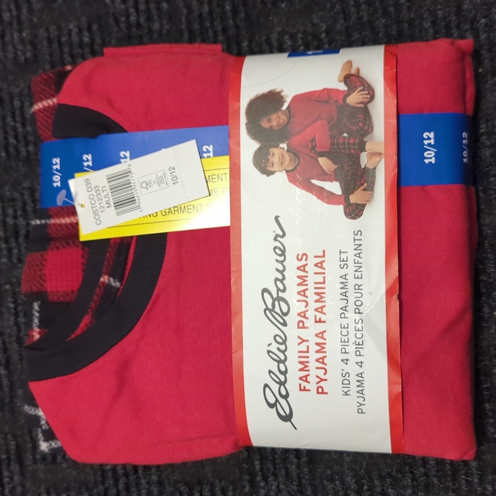 Kids pajamas 4 piece ( 2 pairs ) Size 10/12 Eddie Bauer brand new